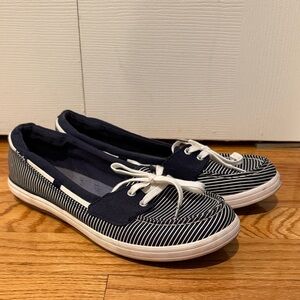 Keds Navy and White Striped Sneakers